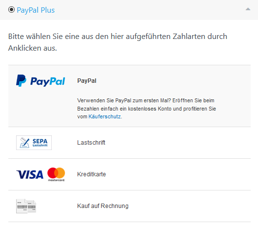 PayPal Plus Zahlungen bei mangal-grills.de