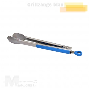 Grillzange aus Edelstahl - blau Grillzange aus Edelstahl - blau