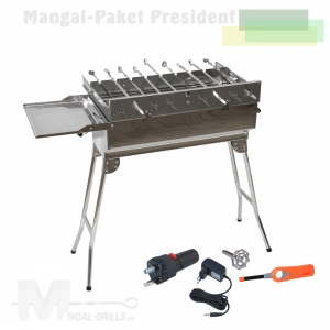 Mangal Grill-Paket - PRESIDENT mit elektrischen Drehspießaufsatz Mangal Grill-Paket - PRESIDENT mit elektrischen Drehspießaufsatz
