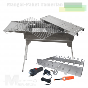 Mangal Grill-Paket - TAMERLAN mit elektrischen Drehspießaufsatz Mangal Grill-Paket - TAMERLAN mit elektrischen Drehspießaufsatz