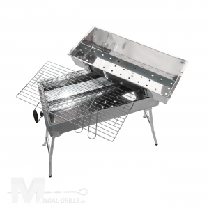 Mangal Grill GRILLY - Holzkohlegrill aus Edelstahl - Klappgrill