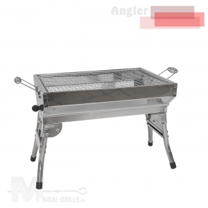 Mangal Grill ANGLER - Holzkohlegrill aus Edelstahl - Flachgrill