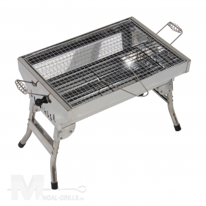 Mangal Grill ANGLER - Holzkohlegrill aus Edelstahl - Flachgrill