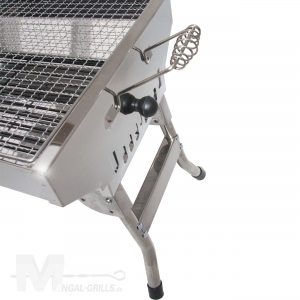 Mangal Grill ANGLER - Holzkohlegrill aus Edelstahl - Flachgrill