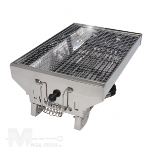 Mangal Grill ANGLER - Holzkohlegrill aus Edelstahl - Flachgrill