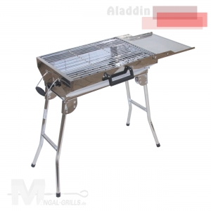 Mangal Grill ALADDIN - Holzkohlegrill aus Edelstahl - Koffergrill