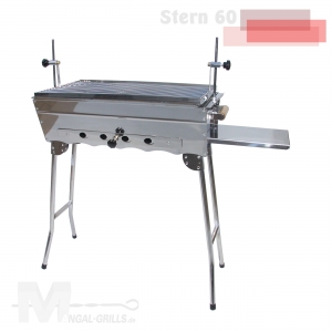 Mangal Grill STERN 60 - Holzkohlegrill aus starken Edelstahl - Klappgrill